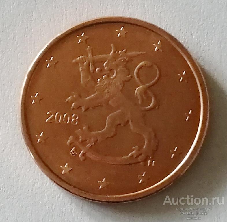 ФИНЛЯНДИЯ 5 евроцентов 2008 года UNC Штемпельный блеск. из ролла (51740)