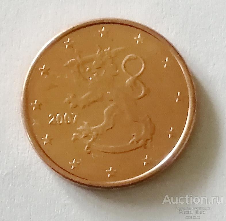 ФИНЛЯНДИЯ 5 евроцентов 2007 года UNC Штемпельный блеск. из ролла (51737)