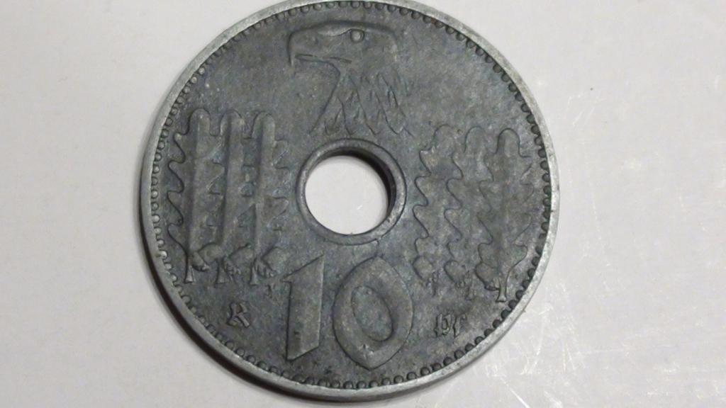 RRR 10 пфеннигов 1940 J Германия 3 рейх (Оккупационная монета)