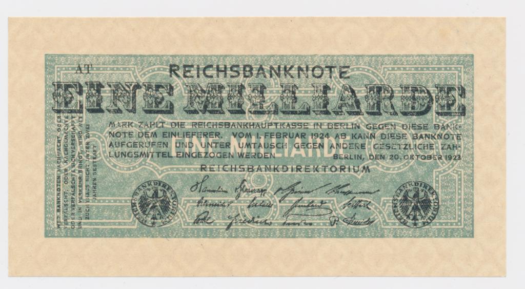 Германия 1000000000 1 млрд марок 1923 Р122 UNC