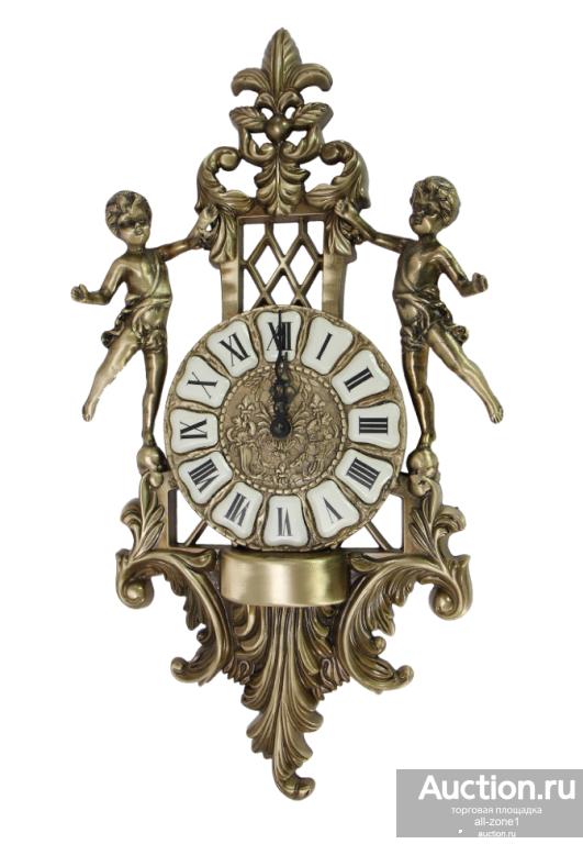 Часы настенные из бронзы АМУРЫ