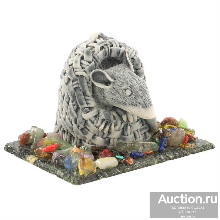 Сувенир КРЫСА В КОРЗИНЕ AZY-120256