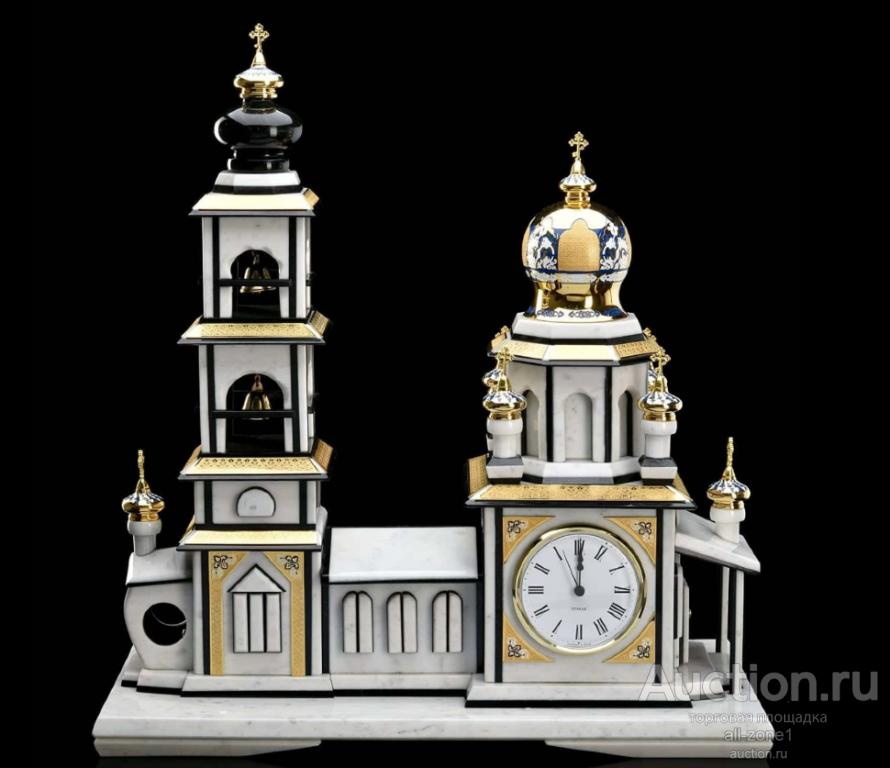 Часы интерьерные из камня ПРАВОСЛАВНЫЙ ХРАМ AZRV22167