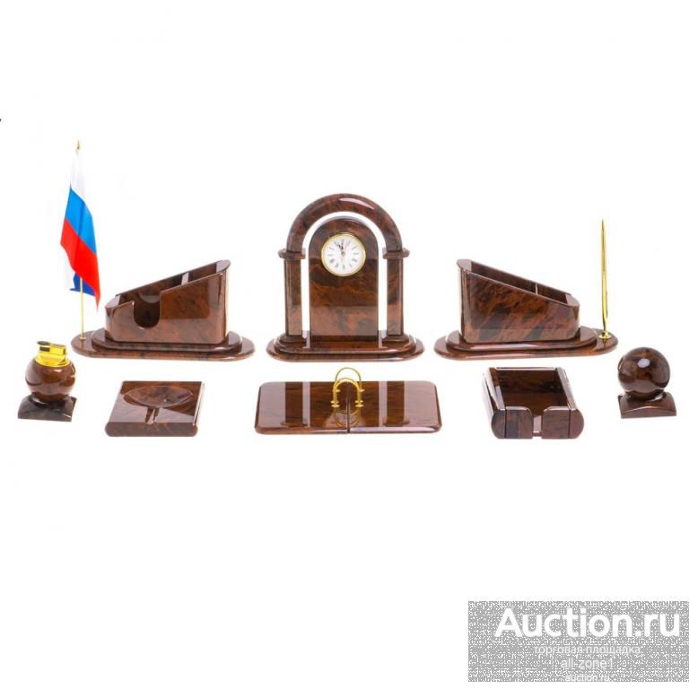 Письменный набор для руководителя из обсидиана ГРЕНАДА AZY-124722