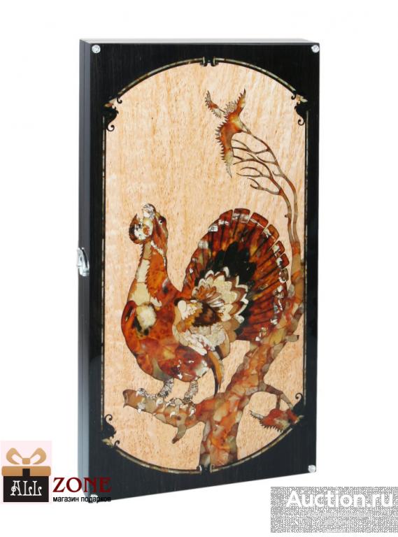 Нарды подарочные янтарные - ВЕСЕННИЙ ГЛУХАРИНЫЙ ТОК 53.8