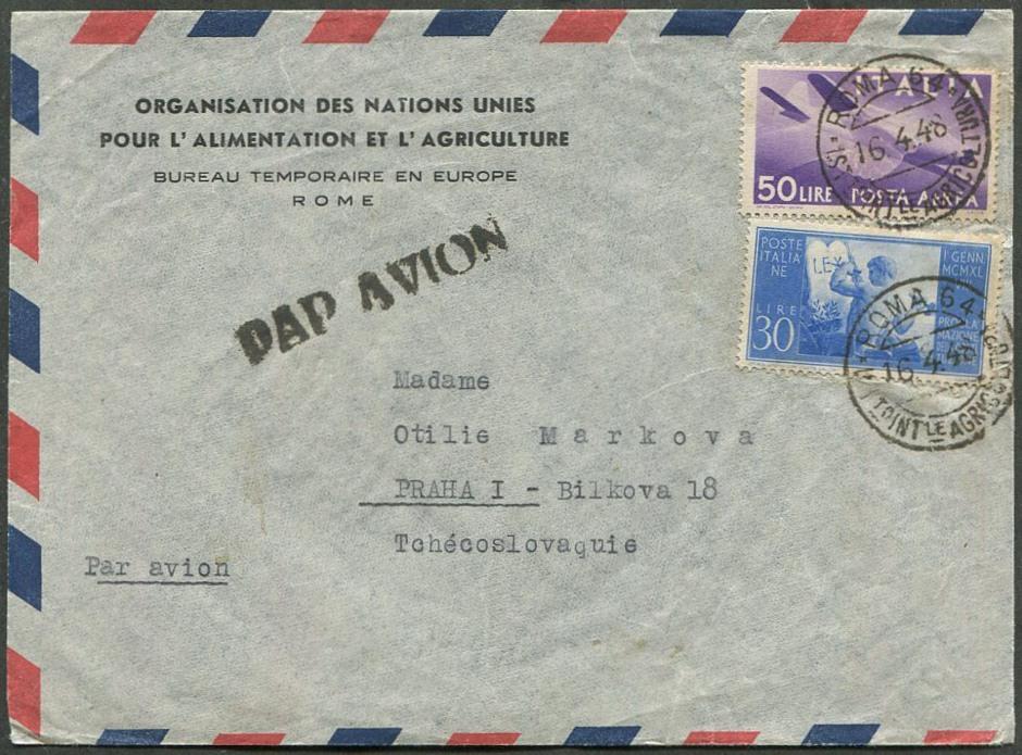 ООН Италия 1948 Рим FAO Продовольственная и сельскохозяйственная организация Объединённых Наций ФАО