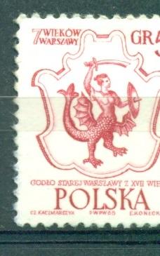 Польша  стандарт 700 лет Варшаве Герб города негашеная**