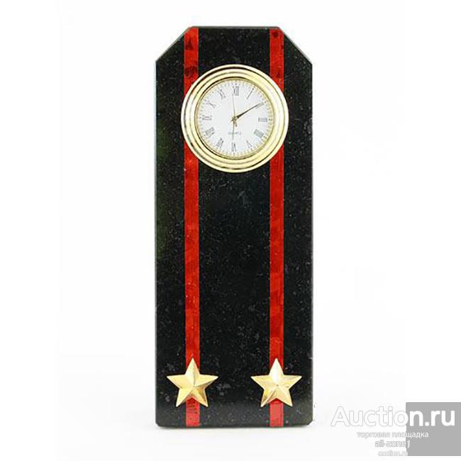 Часы настольные из камня ПОГОН ПОДПОЛКОВНИК МП ВМФ AZY-3510