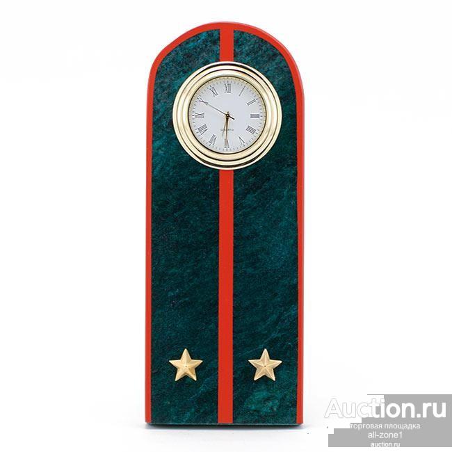 Часы настольные из камня ПОГОН ЛЕЙТЕНАНТ МВД AZY-3983