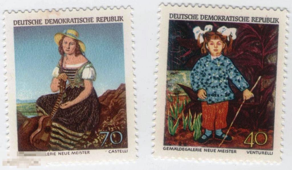 ГДР 1968 Живопись Картины Дрезденской галереи - Полная серия из 6 чистых марок 