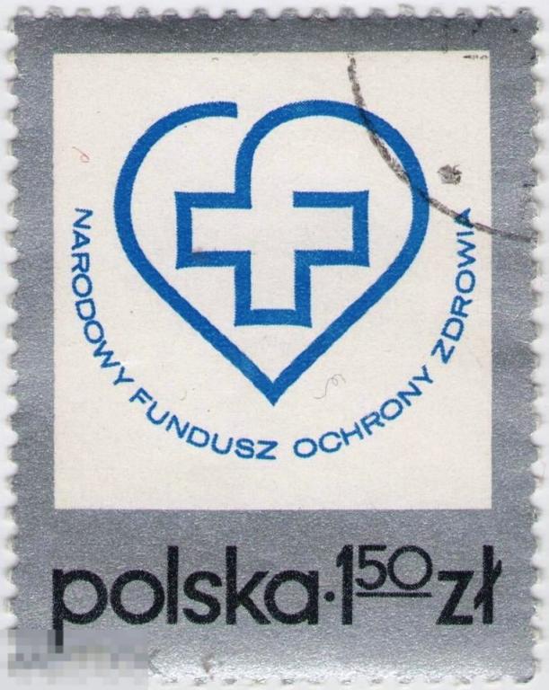 ПОЛЬША.1975 Медицина. Национальный фонд охраны здоровья Эмблема 