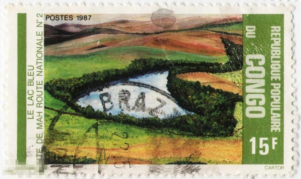 Конго - Браззавиль 1987 Ландшафты Природа Водоемы Озеро Голубое 