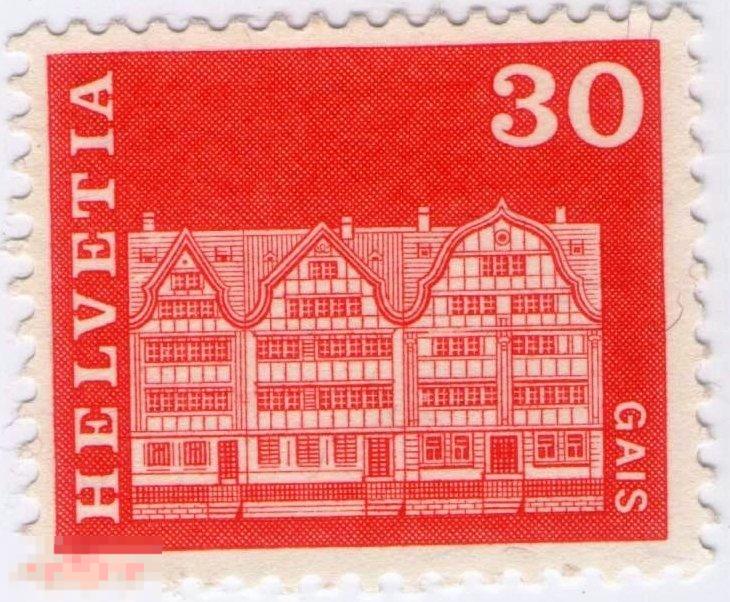 Швейцария 1968 г. Гамс города архитектура стандарт Здания Достопримечательности туризм 