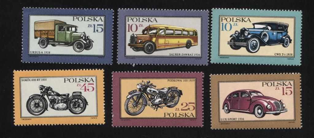 Польша 1987 Автомобили и мотоциклы чистые ** MNH