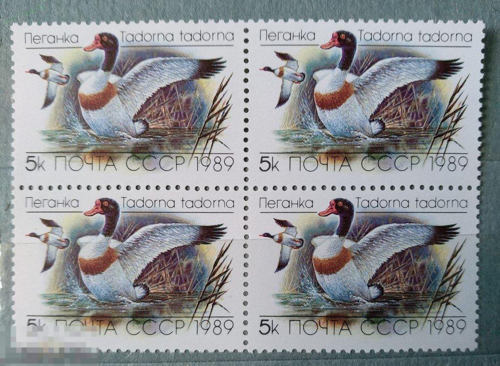 1989. СССР. Птицы. Чист. Сцепка. Лот 47 