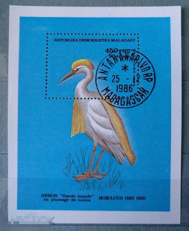 1986. Мадагаскар. Птица. Спецгаш. Блок. Лот 6 