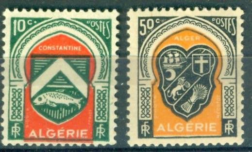 Французский Алжир  стандарт Герб  пара негашеная**