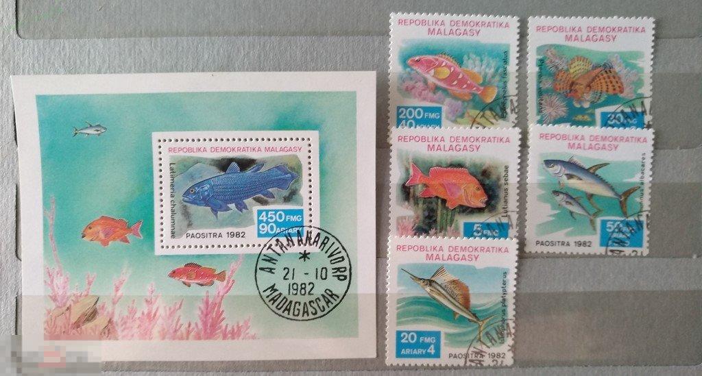 1982. Мадагаскар. Рыбы. Гаш. Лот 2 