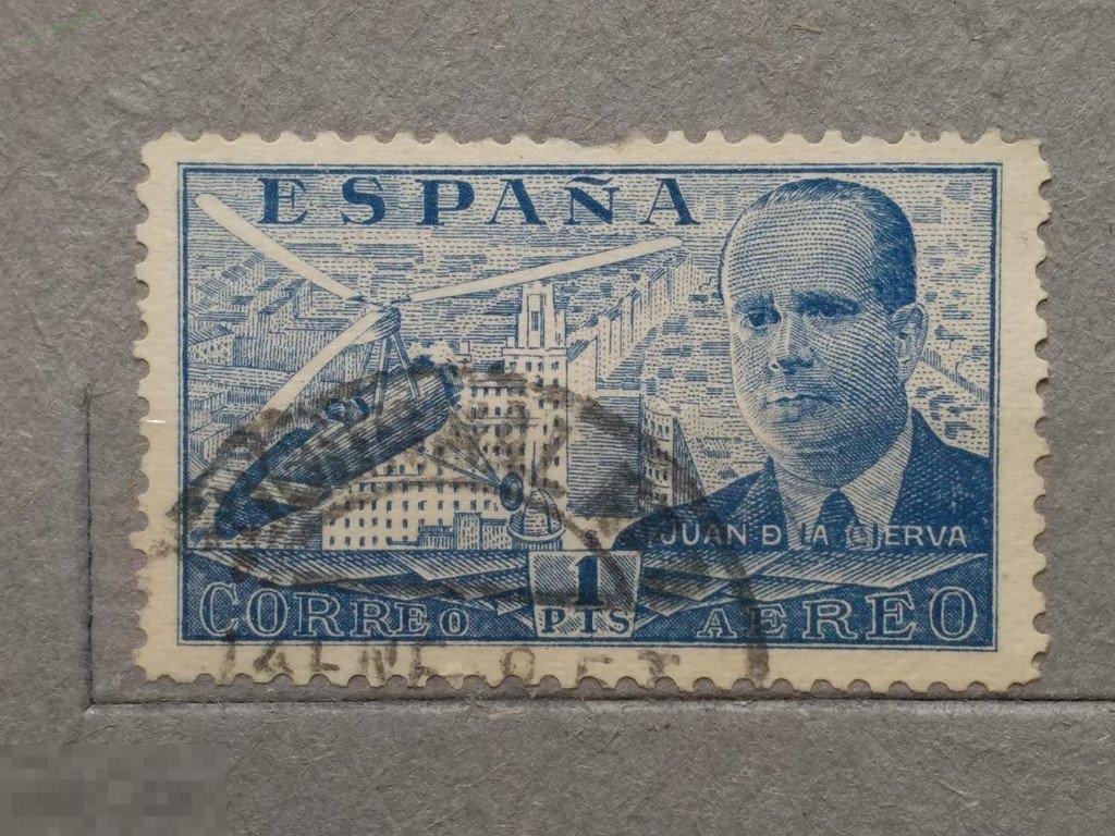 1939. Испания. Персоналии. Вертолет. АВИА. гаш. Лот 67 