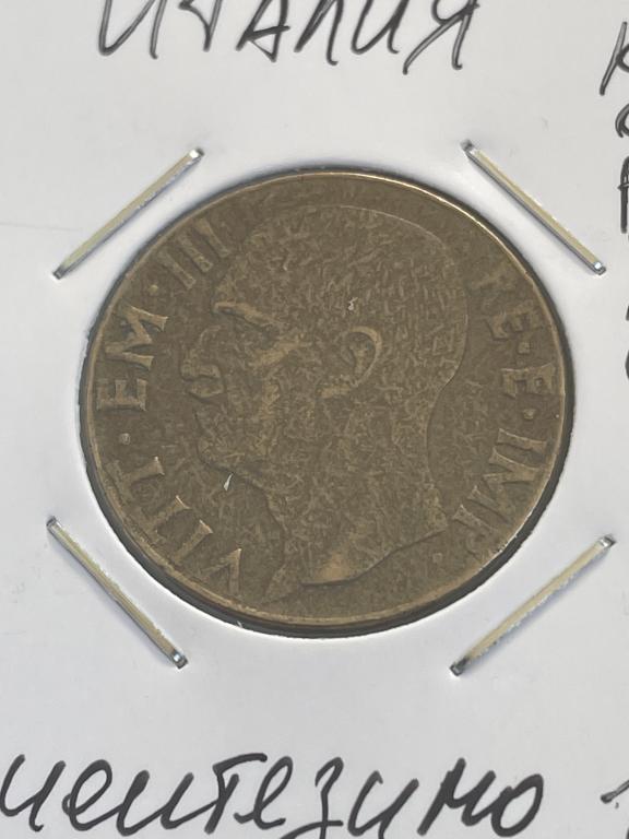 Италия 10 чентезимо 1943 г..