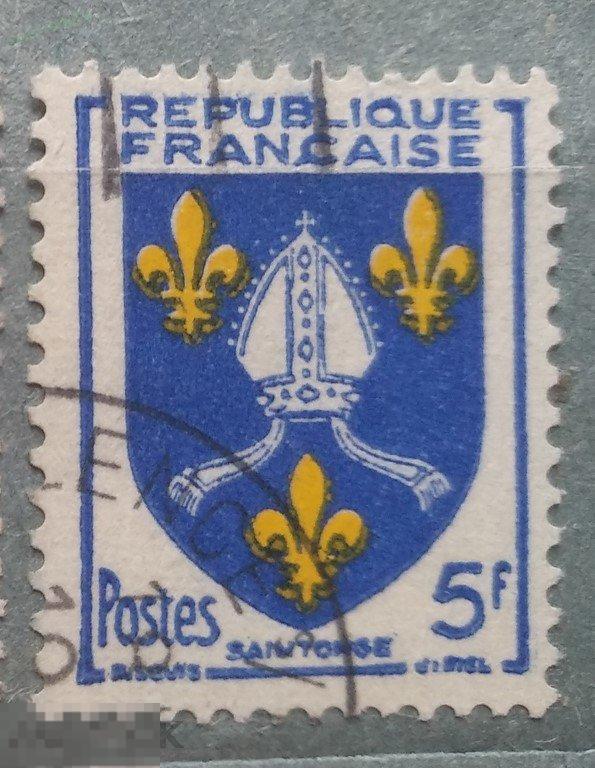 1954 Франция Стандарт Герб Лот 214 Гаш 