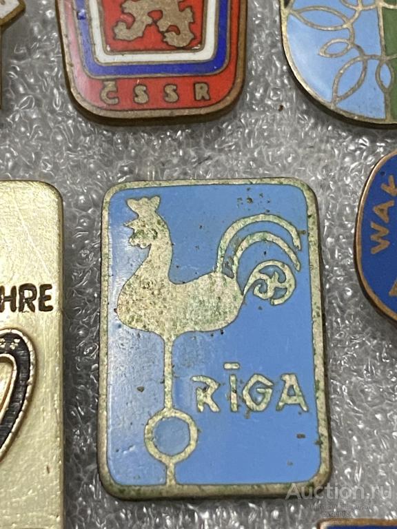 Знак Значок СССР Рига Riga ПРИБАЛТИКА ЛАТВИЯ ПЕТУХ. ФЛЮГЕР. Тяжелый Эмаль РЕДЧАЙШИЙ RR