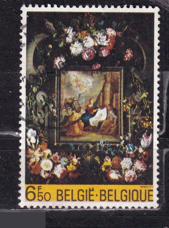 Бельгия 1980 Рождество живопись религия цветы 