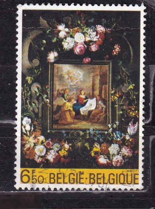 Бельгия 1980 Рождество живопись религия цветы 