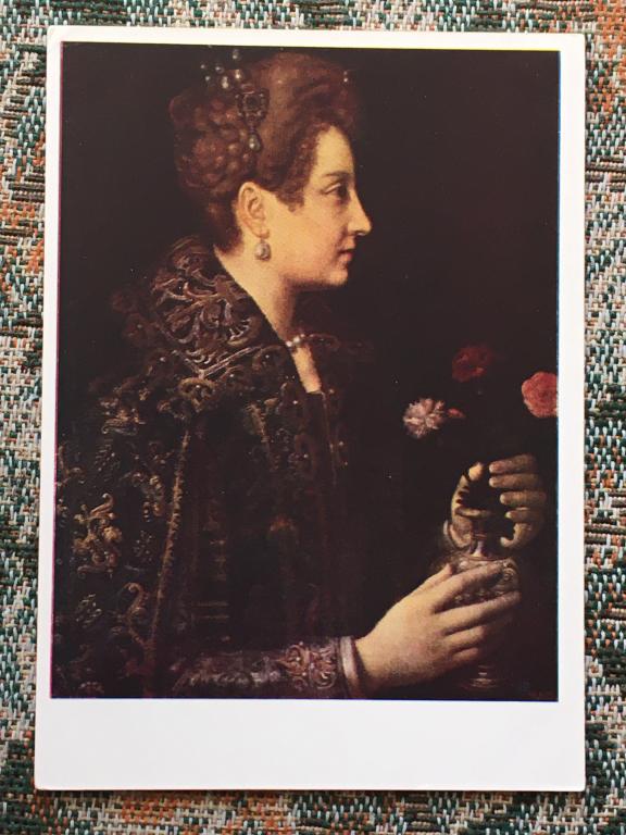 С. Ангишола. Портрет молодой женщины в профиль. 1962 г.