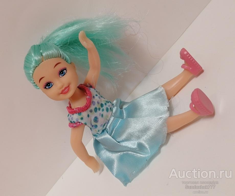 Кукла в платье и туфельках. Куколка подвижная. 14 см.