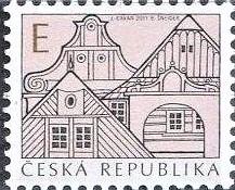 Чешская республика 2012 г. Народная архитектура Чехии  Mi CZ 674 чист. ЧБН