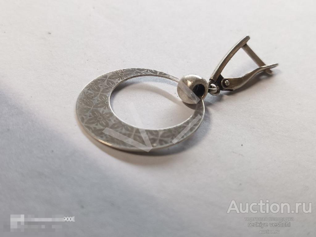 - Серьга серебро 925 проба, Девушка в какошнике (кпз№101) 