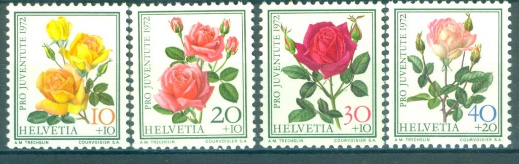 Швейцария 1972  г. серия В помощь молодежи Флора Цветы негашеная**