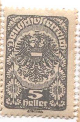 1919 Австрия Стандарт орел 5геллера.*