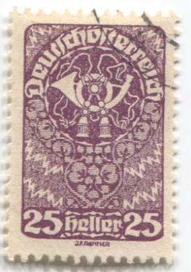 1919 Австрия Стандарт рожок 25 геллера .гаш