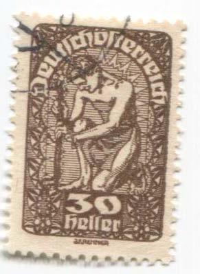 1919 Австрия Стандарт садовник 30 геллера .гаш