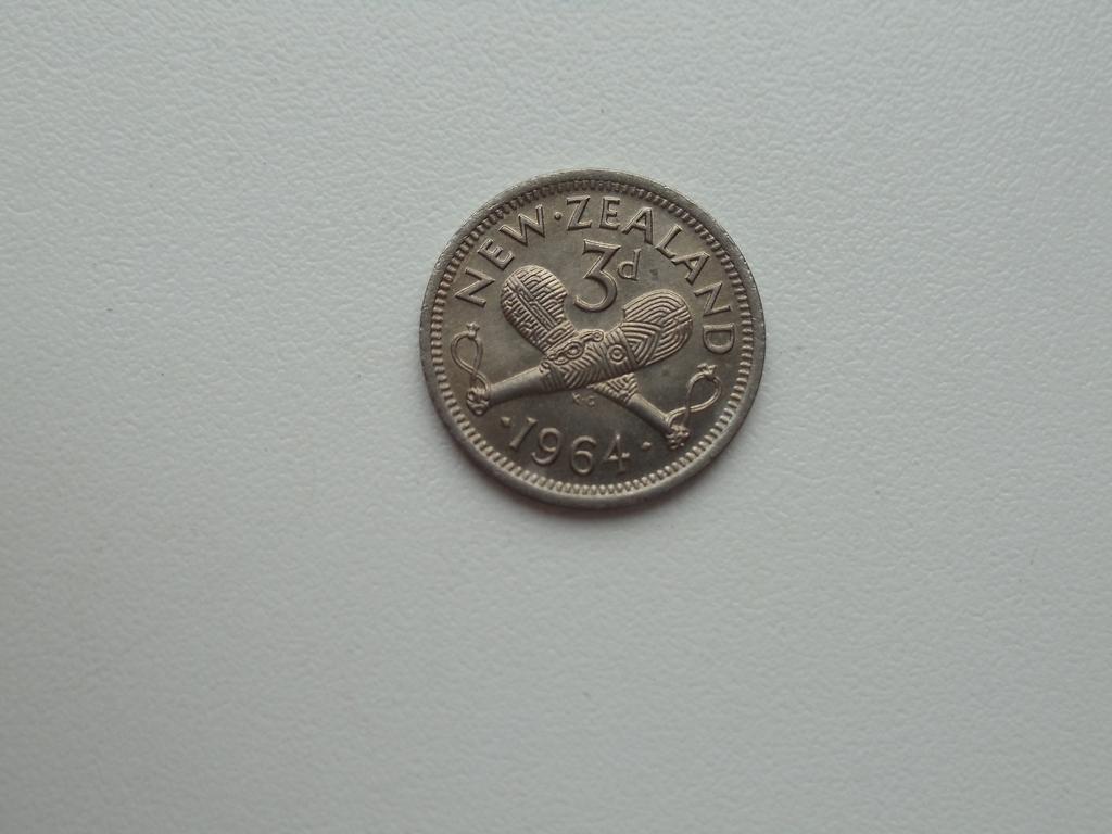 Новая Зеландия 3 пенса (пенни) 1964г Отличная!