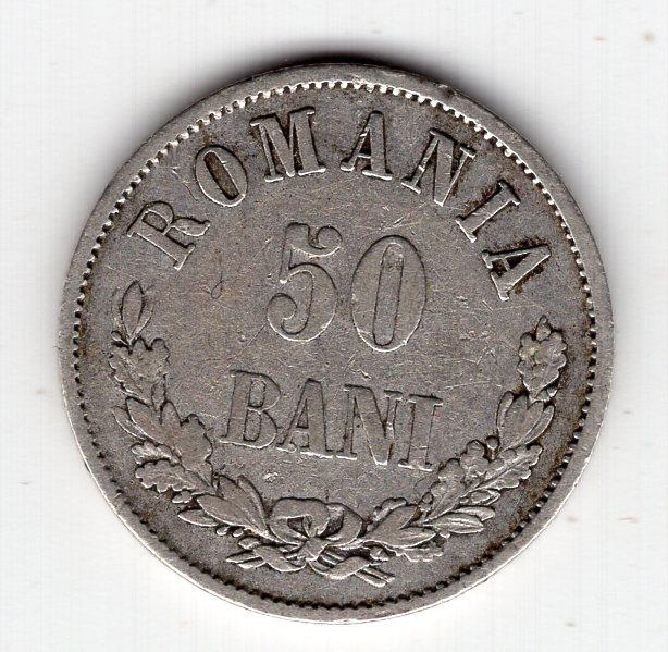 50 бани - Румыния - 1873 - серебро 835 - KM#9