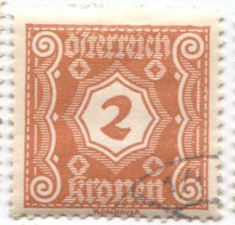 1922 Австрия портомарка 2кр.гаш