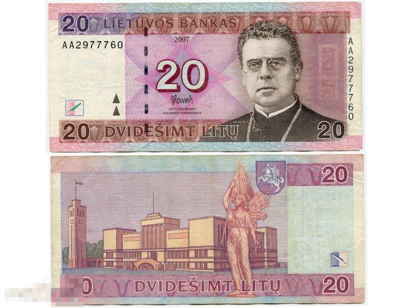 20 литов Литвы 2007 г. 