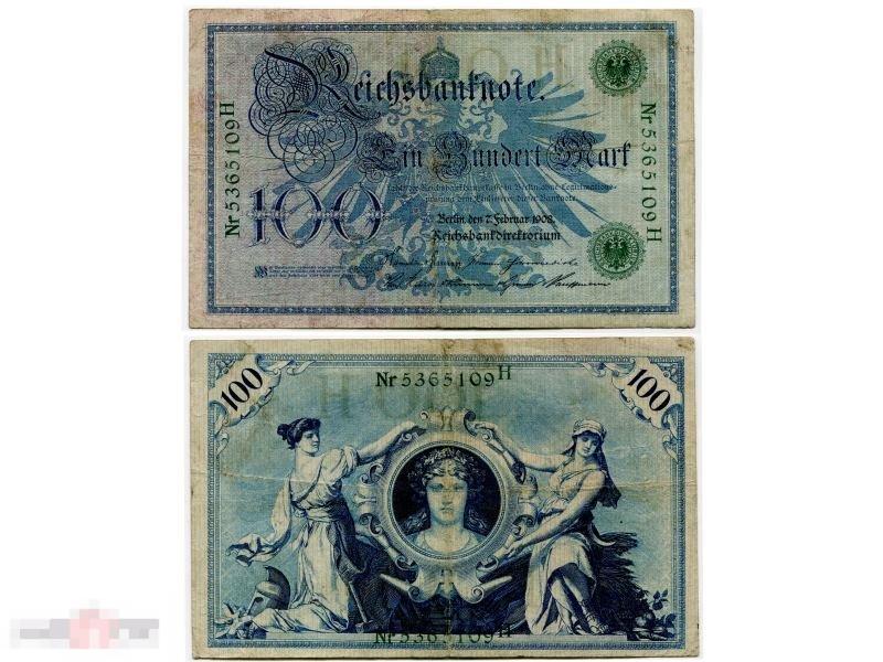 100 марок Германии 1908 г. 