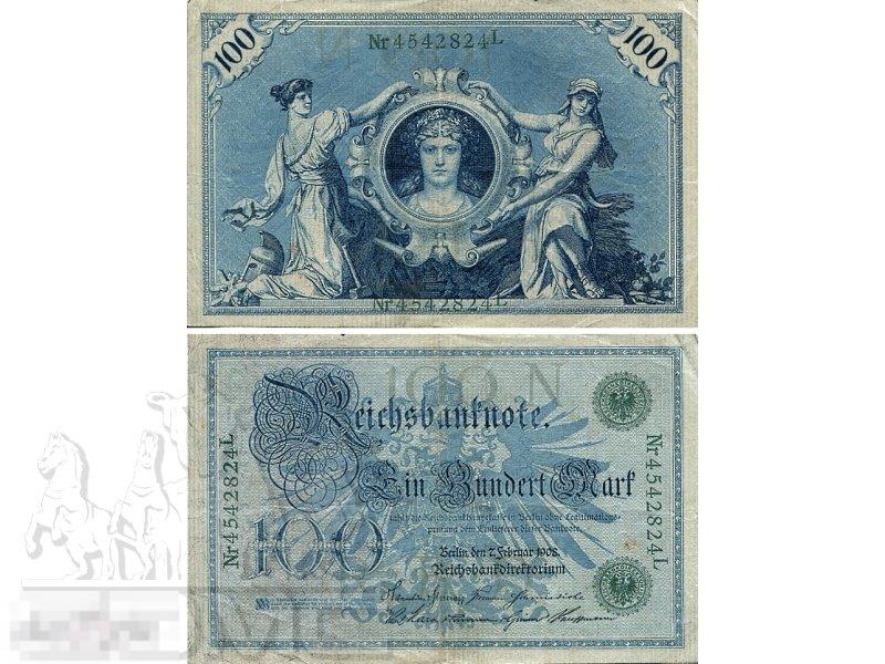 100 марок Германии 1908 г. 