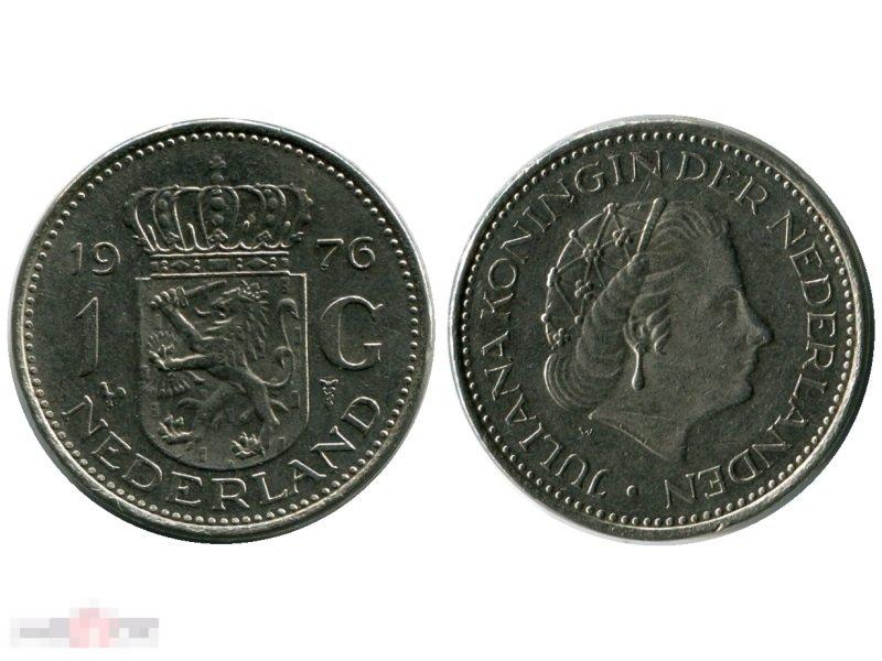 1 гульден Нидерландов 1976 г. 