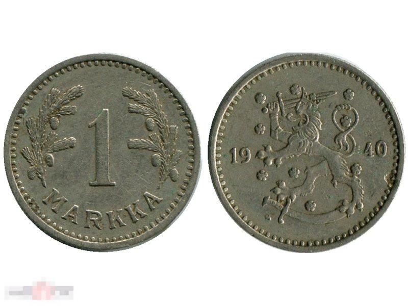 1 марка Финляндии 1940 г. 