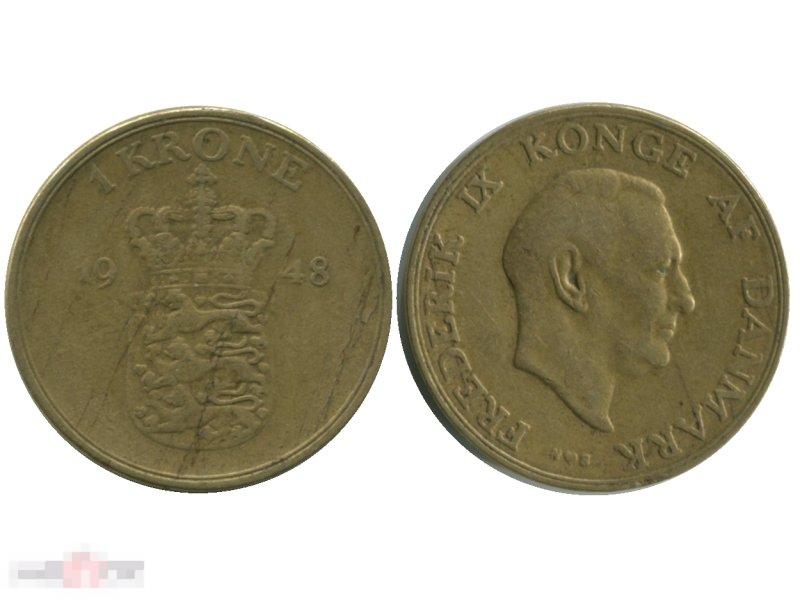 1 крона Дании 1948 г. 