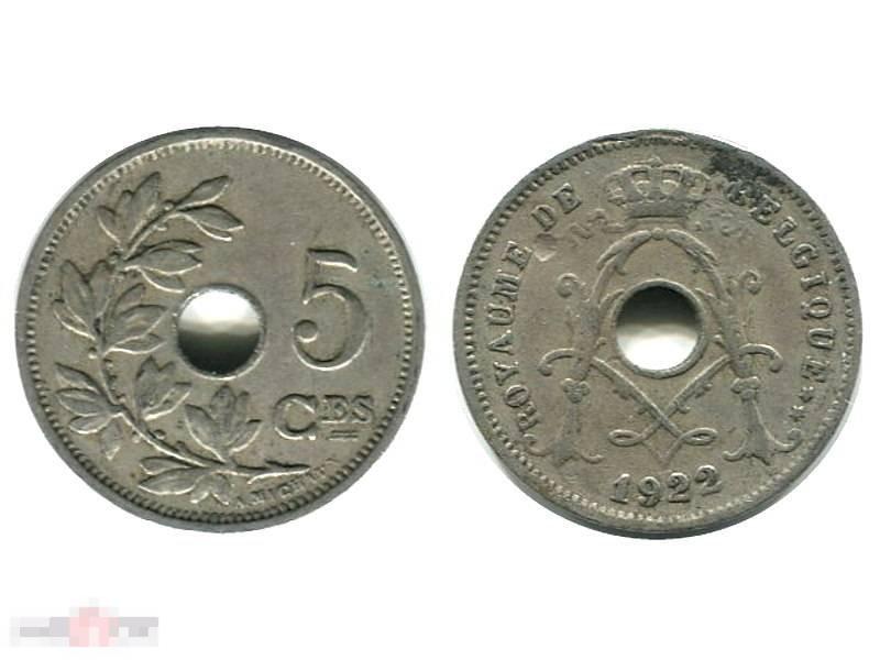 5 сантимов Бельгии 1922 г. (Belgique) 