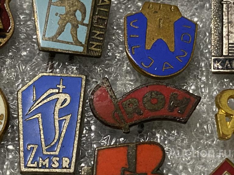 Знак ИНОСТРАННЫЙ значок RON КРАСНЫЙ ФЛАГ ТЯЖЕЛЫЙ ЭМАЛЬ РЕДЧАЙШИЙ RR