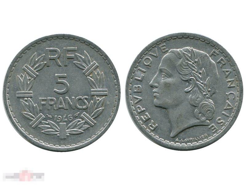 5 франков Франции 1946 г. 