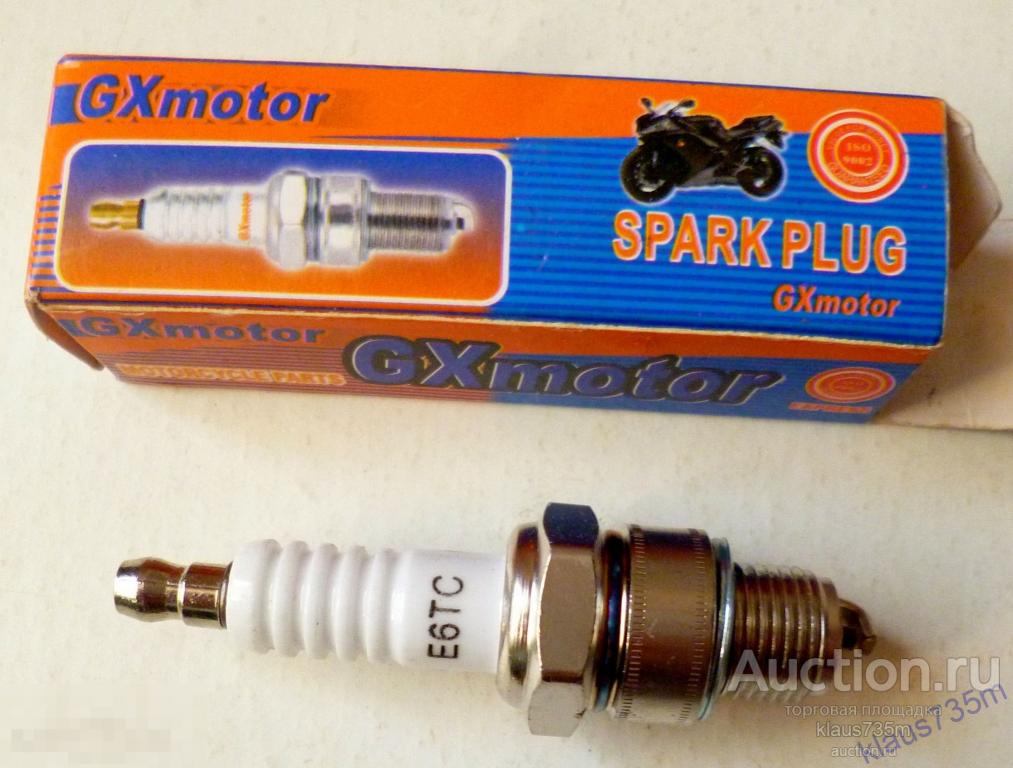 Свеча зажигания GXMOTOR E6TC ( аналог А17В ) для  2-х тактных скутеров. 