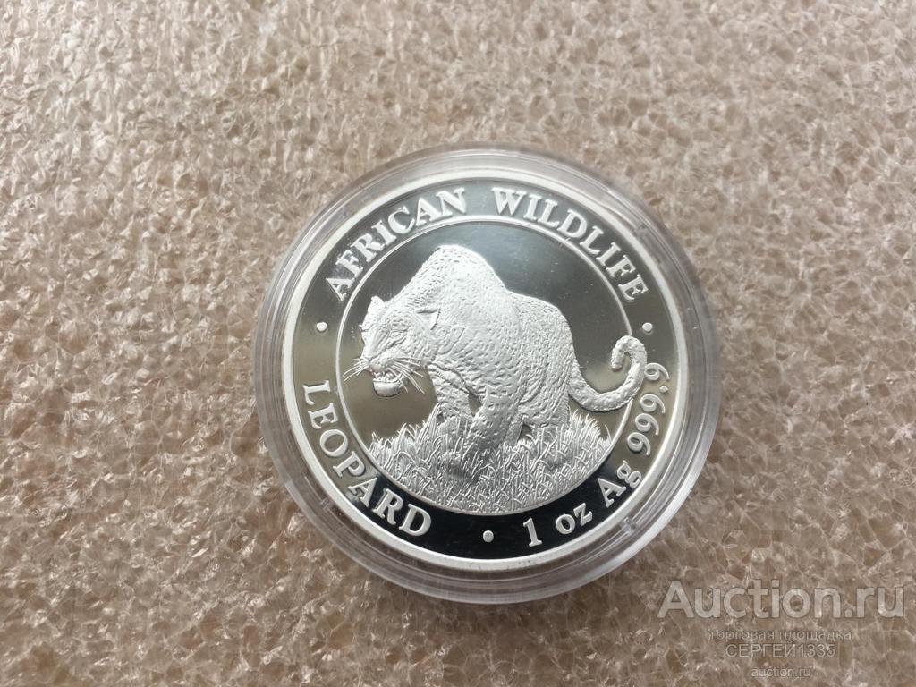 Сомали 100 шиллингов 2023 Леопард СЕРЕБРО